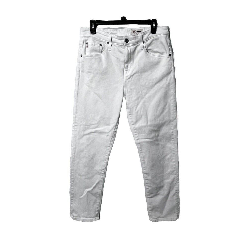 AG ED Jeans White Ex-Boyfriend Slouchy Slim Sz 29R Timeless Preppy Minimalist